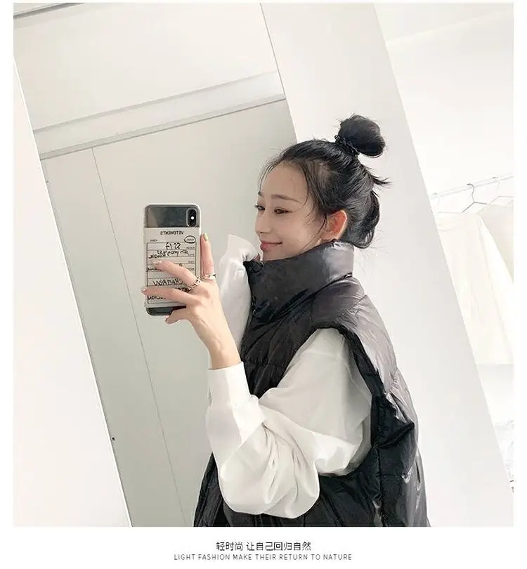 2022 Winter Cotton Down Vest Women Loose Waistcoat Bodywarm Jacket Cotton Padded Jacket Sleeveless Female Winter Waistcoat