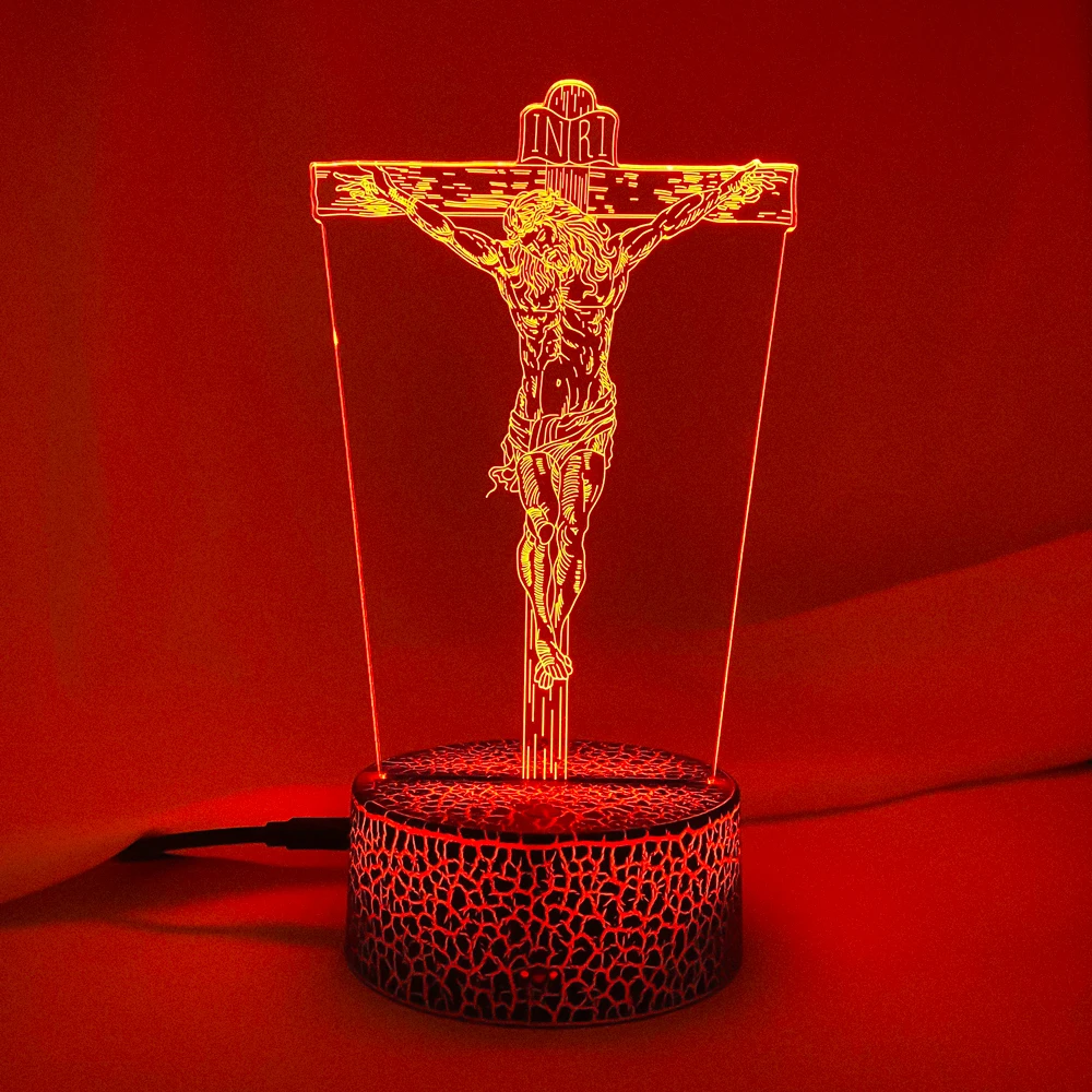 Новинка христианское уважение Иисуса в форме церкви Декоративный 3D светильник с