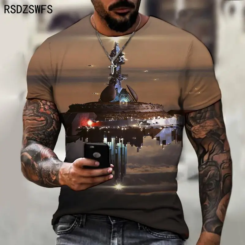 

Футболка в стиле хип-хоп с изображением инопланетянина и галактики, 2022