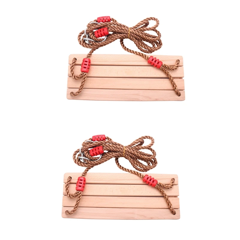 

2X Adults And Children Swinging Swings Swinging Wooden Swing With Rope