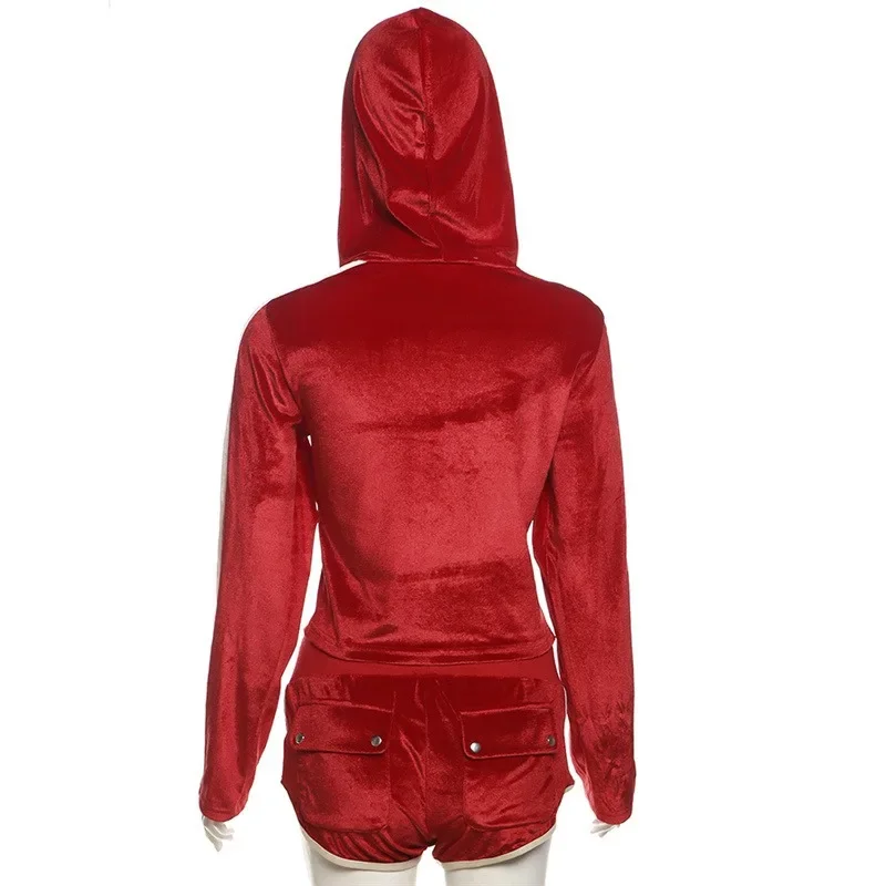 2024 осень-зима полосатый лоскутный бархатный комплект из 2 предметов женские