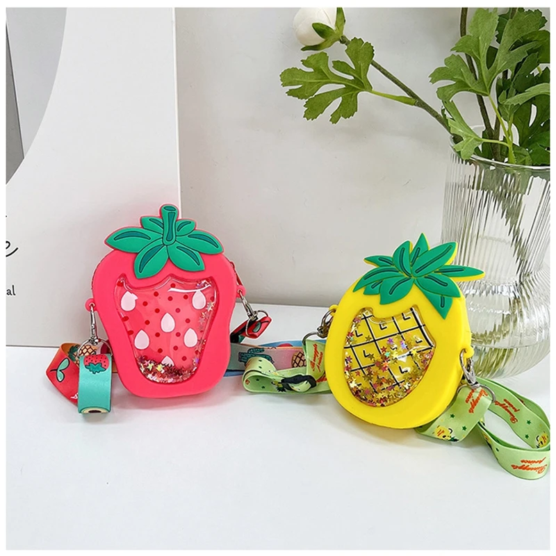 Mini Crossbody Bag for Children Cute Baby Girls Shoulder Bags silica gel Waterproof Kids Small Coin Purse Handbags Wallet