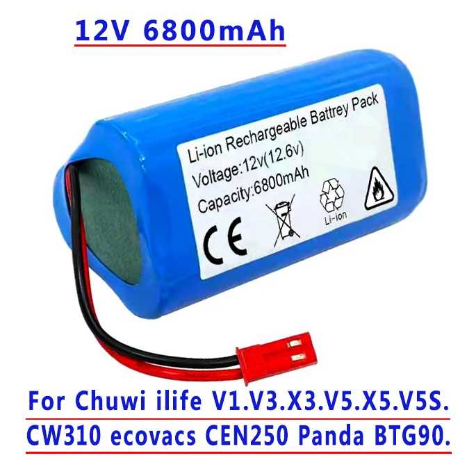 100% Новинка 6800 в мАч литий-ионный аккумулятор 12 В для Chuwi ilife V1 V3 X3 V5 X5 V5S CW310 ecovacs CEN250