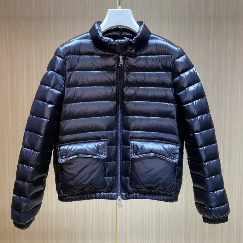 Осенне-зимний женский легкомысленный пуховик с воротником-стойкой теплый