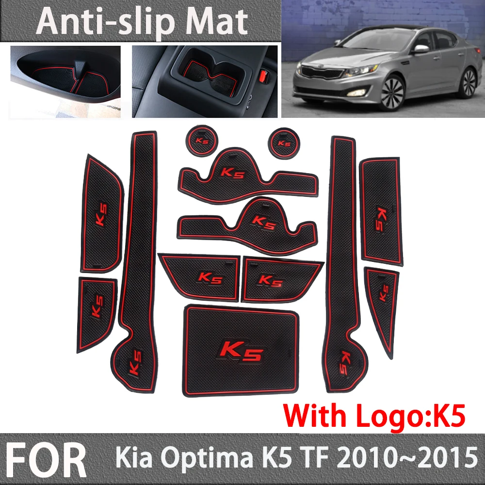 

Non-slip Rubber Mat Door Groove for Kia Optima K5 TF 2010 2011 2012 2013 2014 2015 Gate Slot Cup Pad Car Stickers Accessories