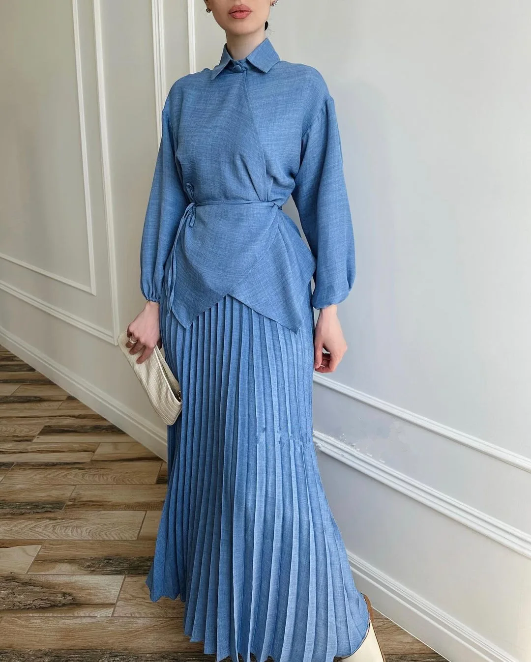 Комплект из двух предметов для женщин мусульманский комплект топ на завязках и