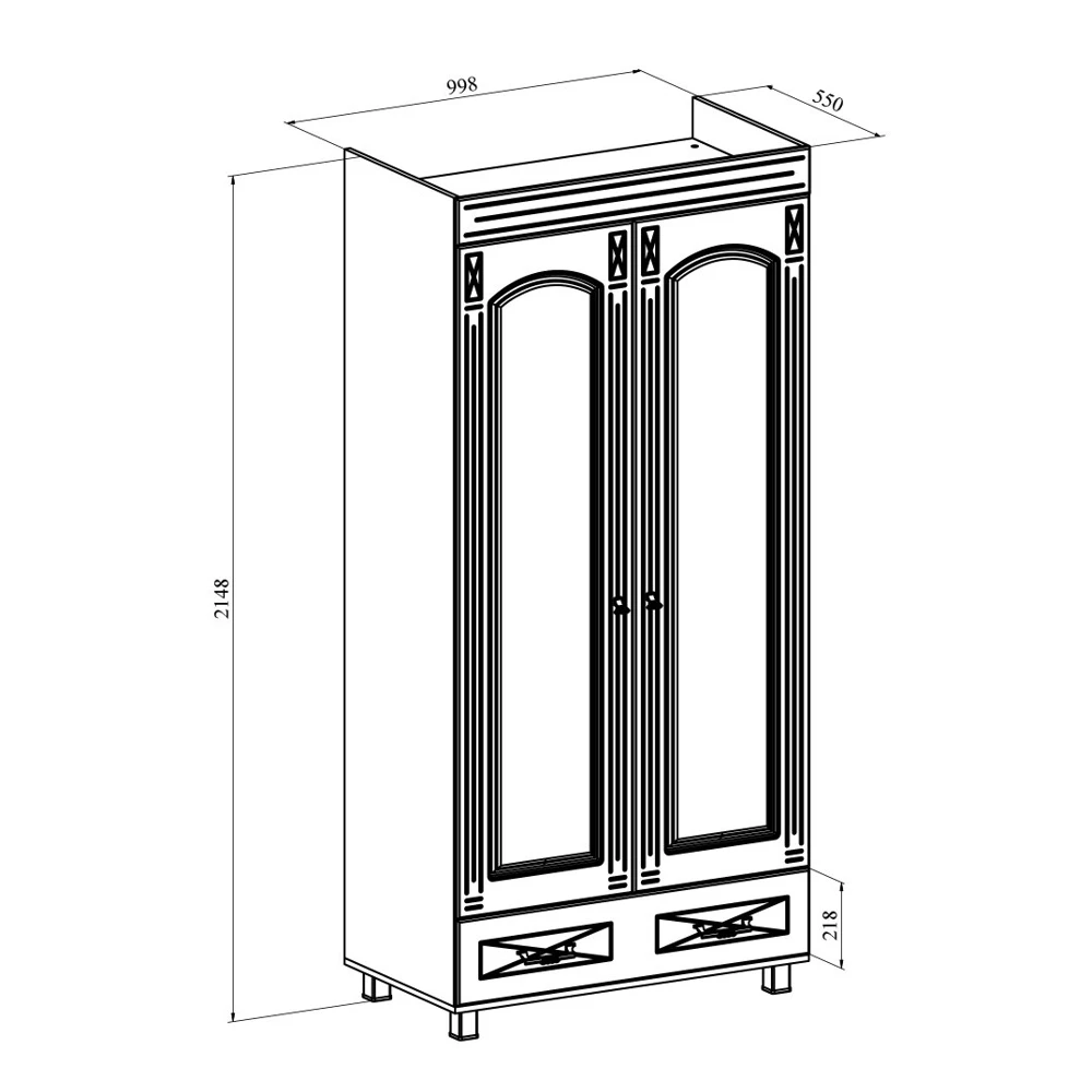 Шкаф платяной Compass Элизабет ЭМ-6 |