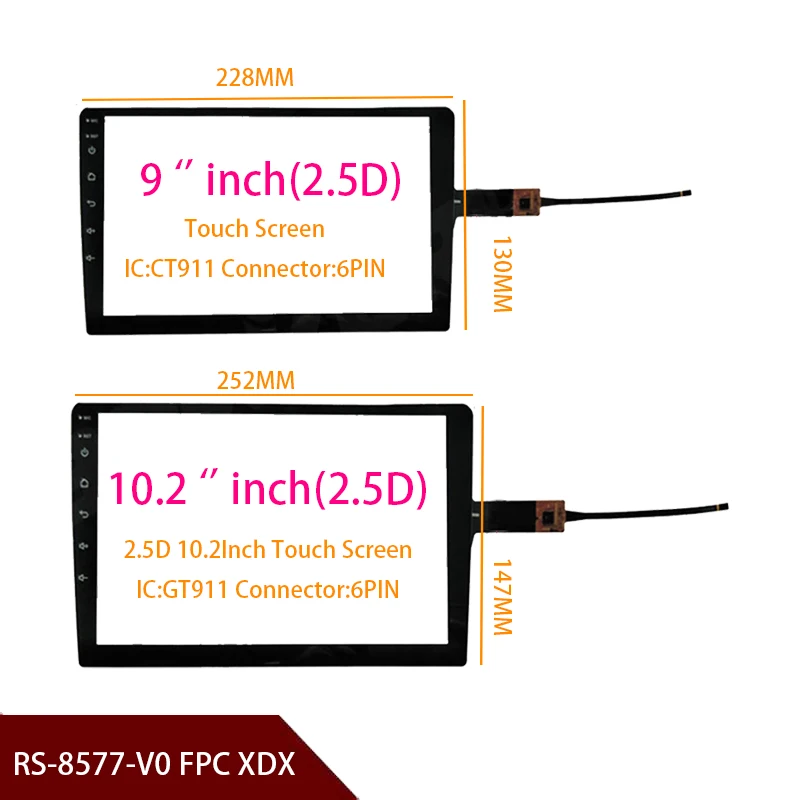 2.5D 9 inch,10.2 inch touch screen,100% New for RS-8577-V0 FPC XDX Touch Panel Parts Sensor Touch Glass Digitizer