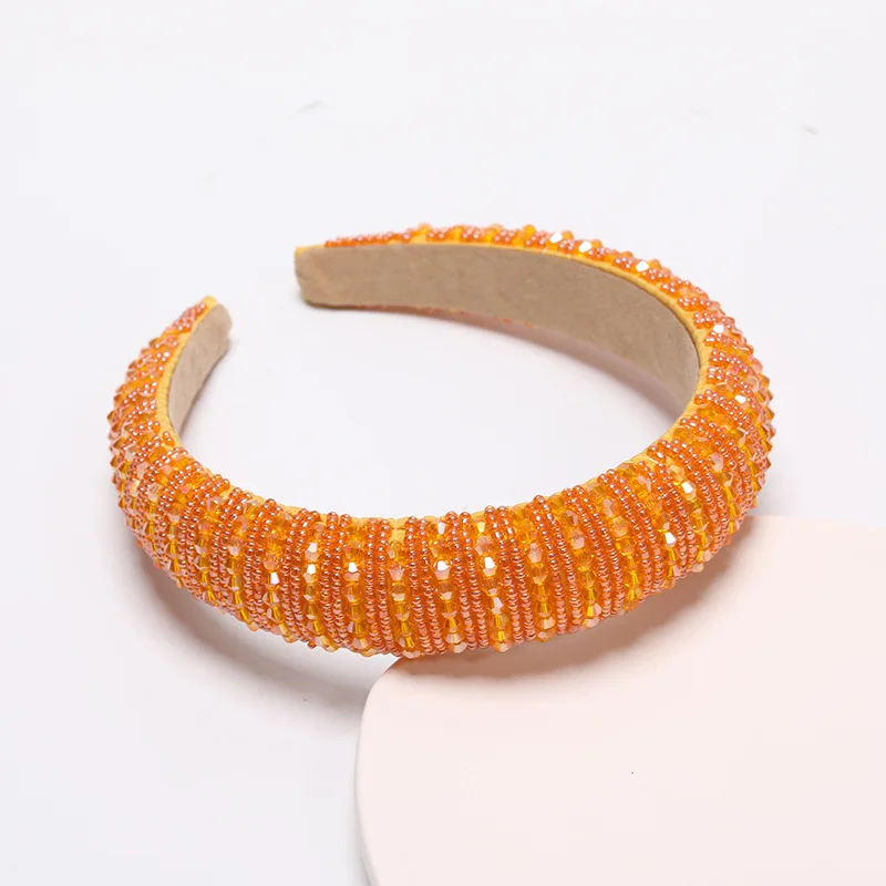 

Ins Wind Spring New Sponge Headband Women Handmade Crystal Wide-sided Net Red Headband Hair Accessories Hair Clip