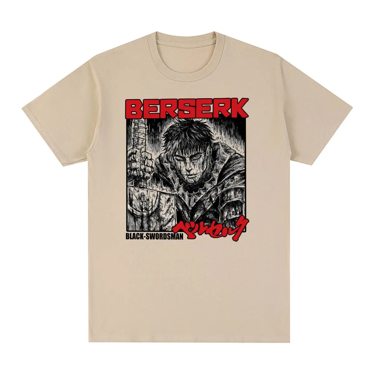 

Berserk Vintage T-shirt Japanese Manga Guts Cotton Swordsman Gatsu Manga Anime Men T shirt New Tee Tshirt Womens Tops