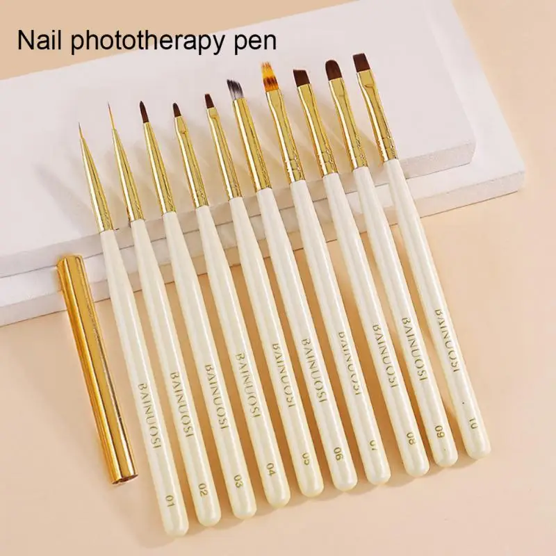 

10 Types Nail Painting Pen Set Nail Art UV Gel Extension Petal Flower Drawing Brush Nail Art Manicure Tools Nail Brushes