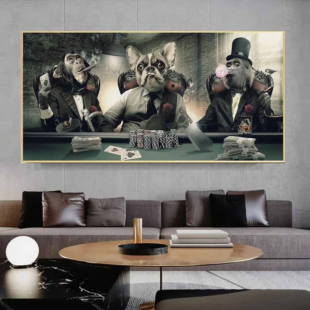 

Glasses Smoking Monkey Gambling Art Canvas Posters Music Hip Hop Animal Painting And Prints Modern Wall Pictures Home Decoration