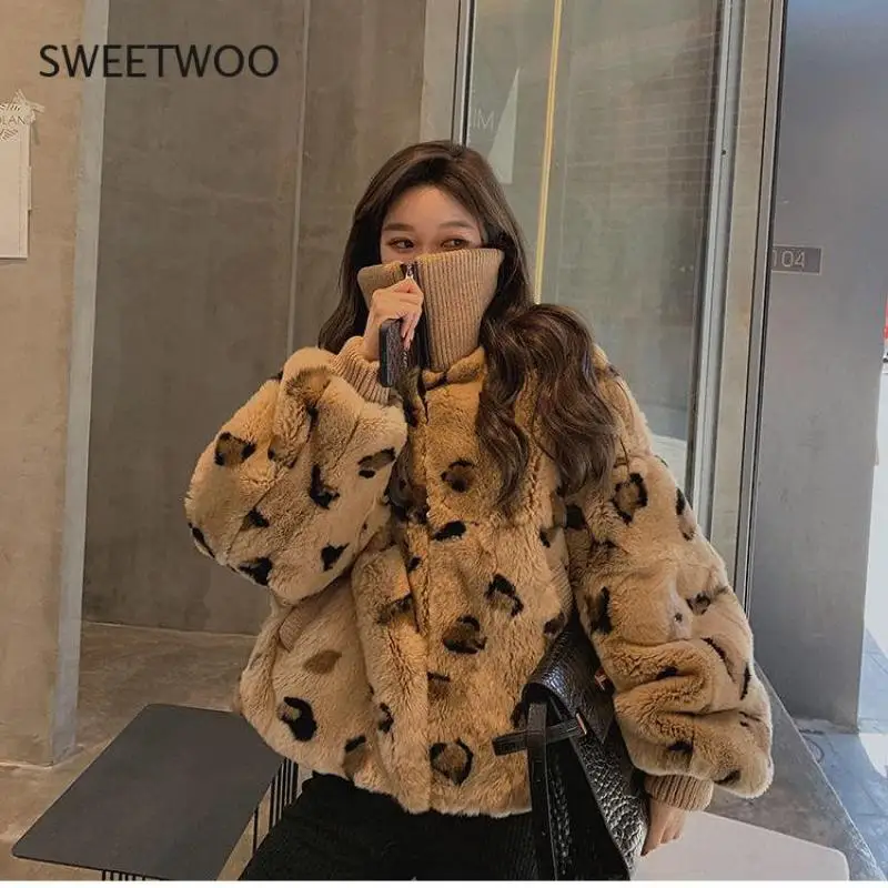 High Quality Furry Cropped Faux Fur Coats and Jackets Women Fluffy Top Coat with Hooded Winter Fur Jacket Manteau Femme Slim2022