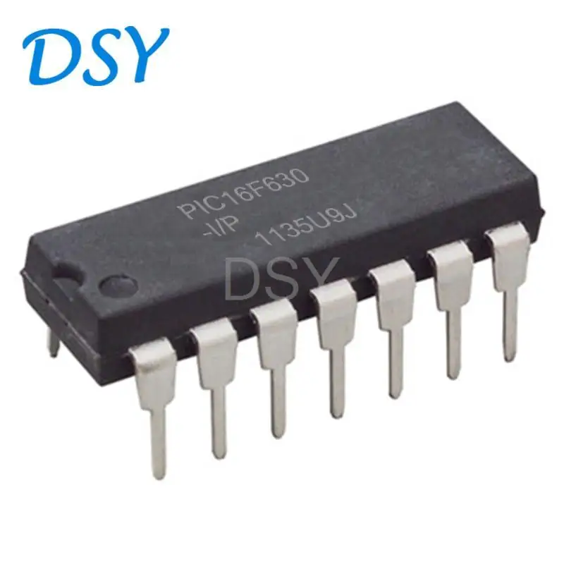 

5PCS PIC16F630-I/P PIC16F630-I DIP-14 PIC16F630 DIP Microcontroller Chips