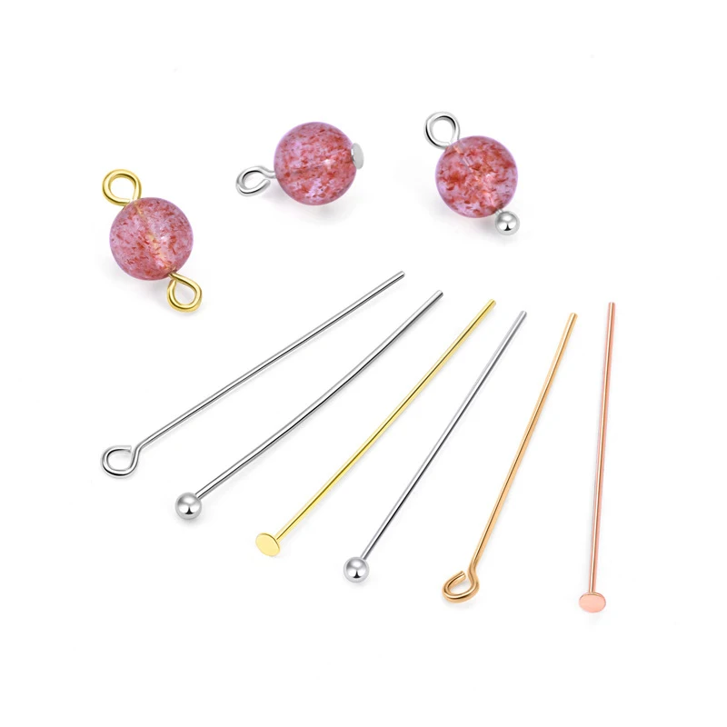 

10pcs S925 Sterling Silver 9-shaped Needle 15-40mm Colorful Pins For Earrings Pendant Jewelry Making DIY Beaded Materials