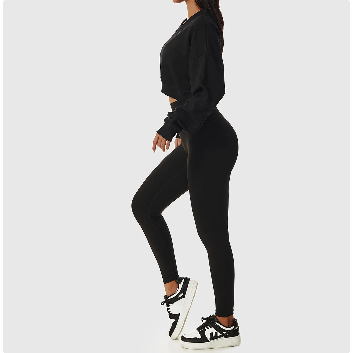 Wyplosz Solid Yoga Long Shirts Exercise Workout Running Fitness Sexy Items Winter Loose Bandage Sweater Loose Casual Solid Color