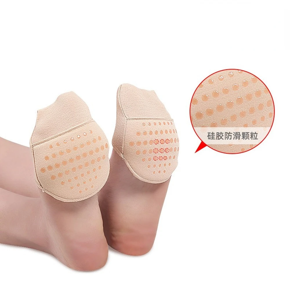 

1-2Pair Foot Care Pads Thin Breathable Sweat-absorbent Non-slip Corrective Toe Socks Women's High Heels Invisible Forefoot Patch