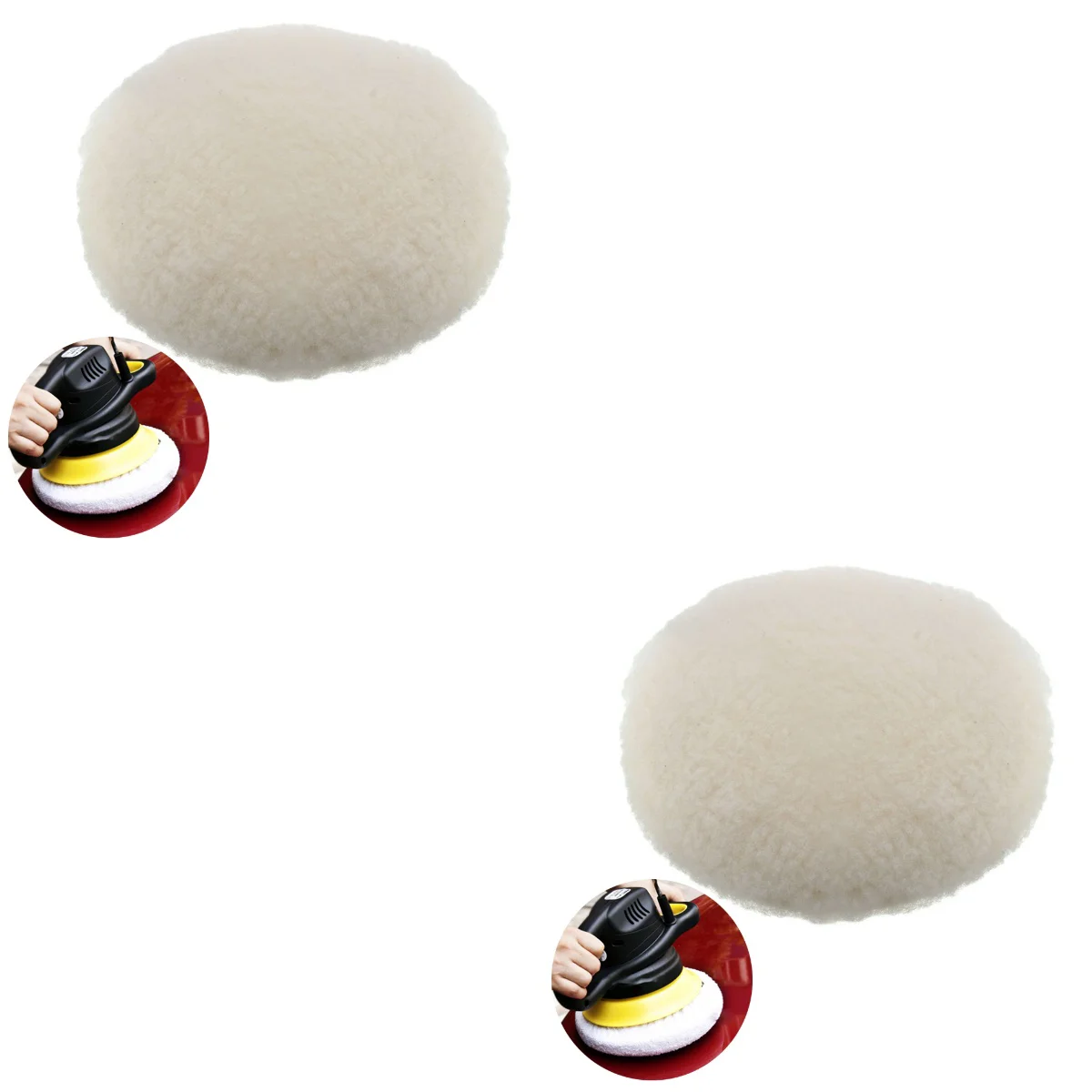 

2pcs 180mm Hook and Loop Lambswool Bonnet for Car Polisher