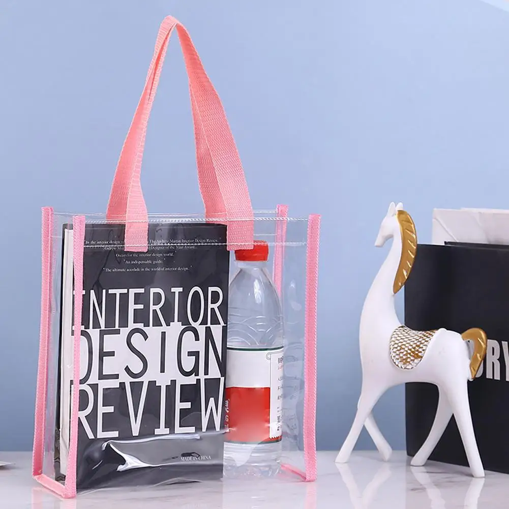 Женские Прозрачные сумки-тоуты из ПВХ легкий пластиковый тоут с ручками