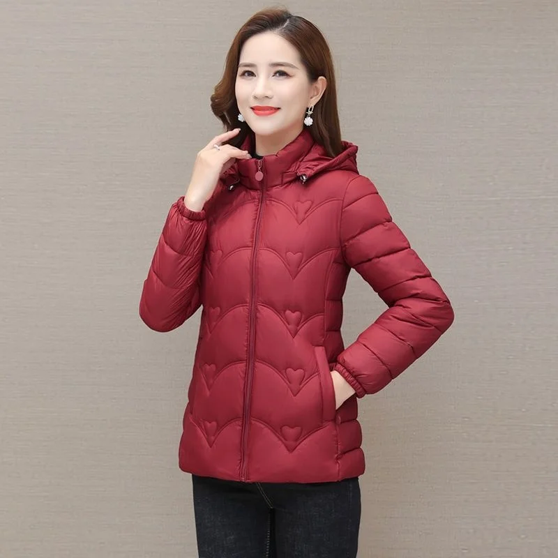 2022 New Autumn Lightweight Short Cotton Clothes Slim cotton padded jacket with detachable cap for warmth keeping small cotton