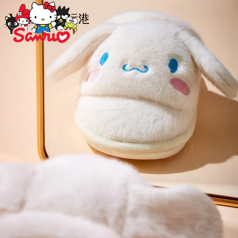 

Sanrio Melody Kuromi Hello Kitty Cinnamoroll Pochacco Cotton Slippers Slippers Ears To Move Ladies Winter Home Indoor Slippers