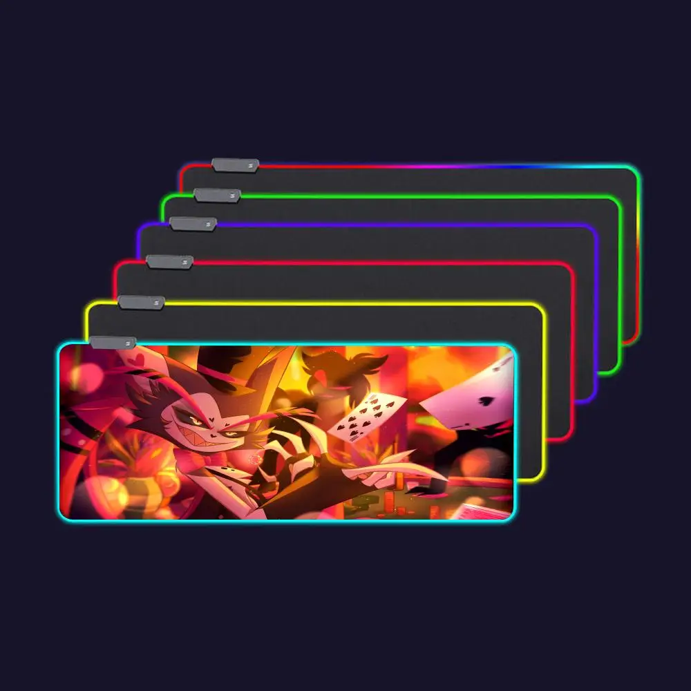 Коврик для мыши H-Hazbin Hotels Alastor большая клавиатура мышка с подсветкой коврик