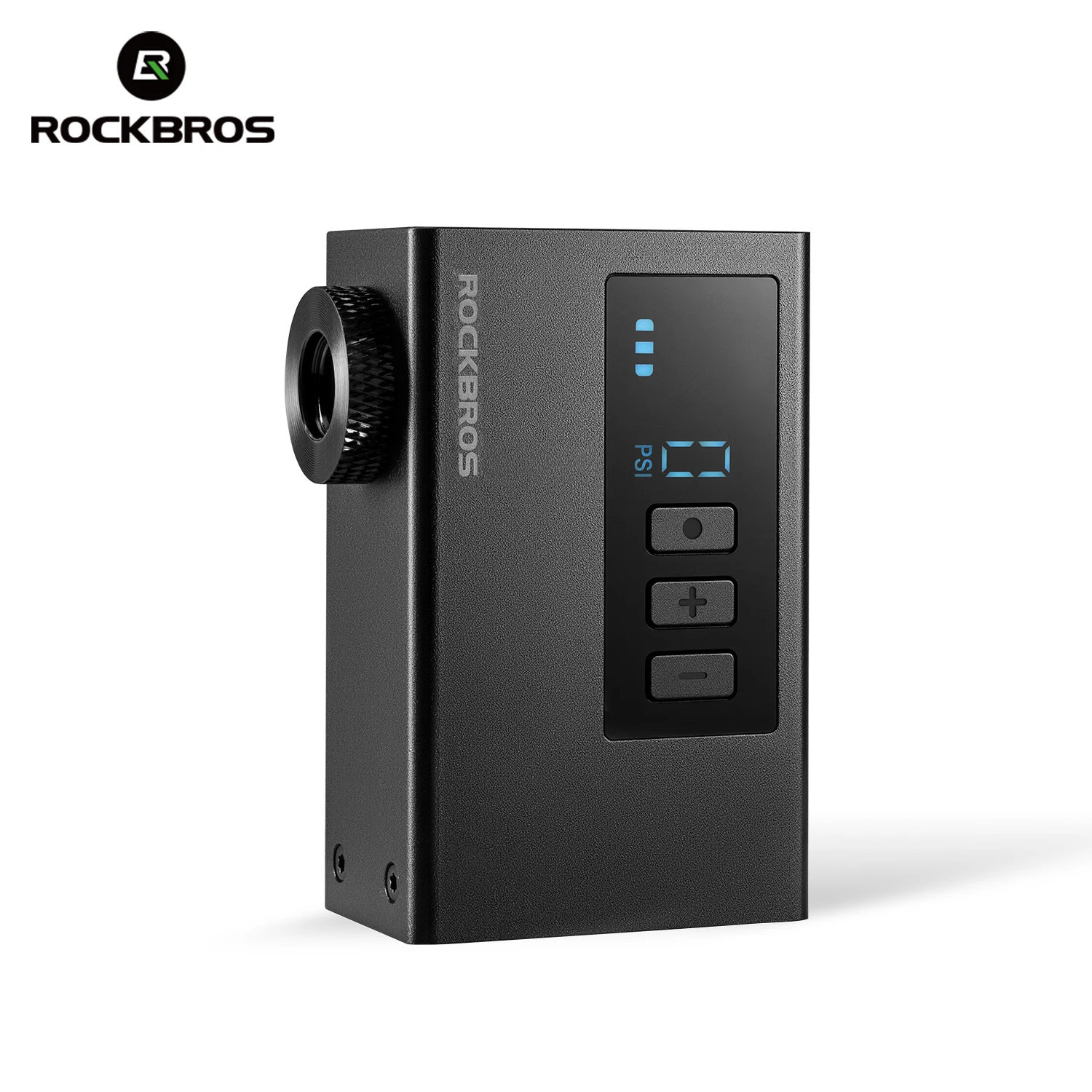 Фото Электрический насос ROCKBROS 120 PSI, портативный, для велосипедов, с функцией подзарядки, 420 мАч, из алюминиевого сплава, с цифровым дисплеем. №1