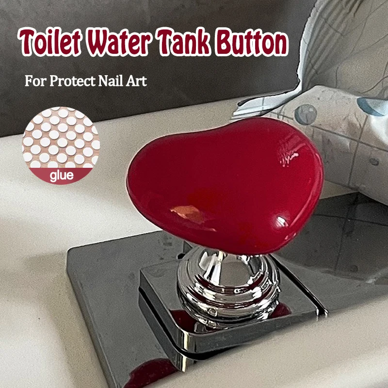 

2/4/6Pcs Toilet Press Button Heart Shaped Press Tank Push Switch Toilet Bathing Room Decor Water Press Flush Button