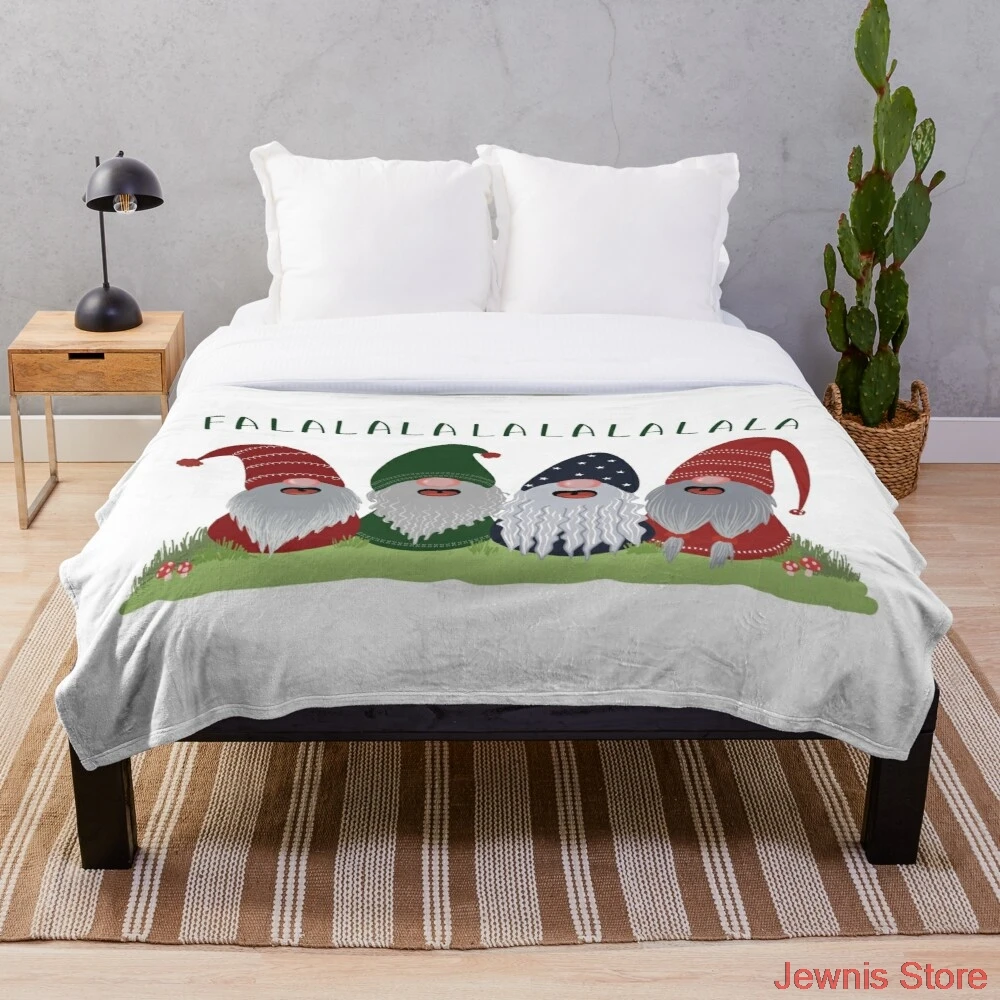 

Merry Christmas gnomes Throw Blanket Printing Soft Blanket Throw On Home/Sofa/Bedding Portable Adult Travel Cover Blanket