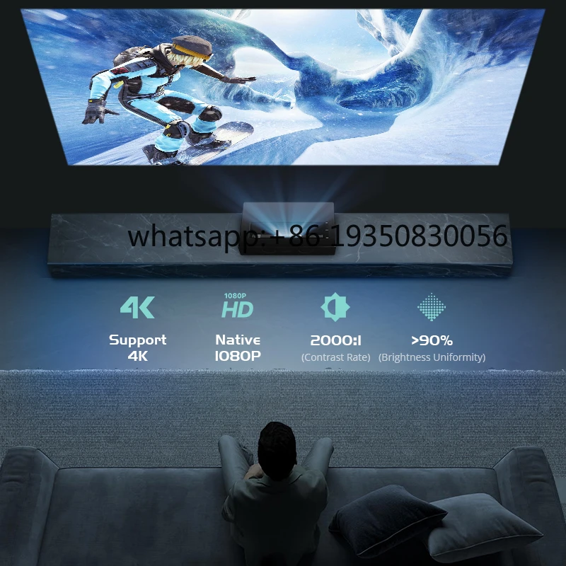 Фото Проектор UST Triple MINI Everycom U1 для домашнего кинотеатра 4K, мини-проектор 4K №3