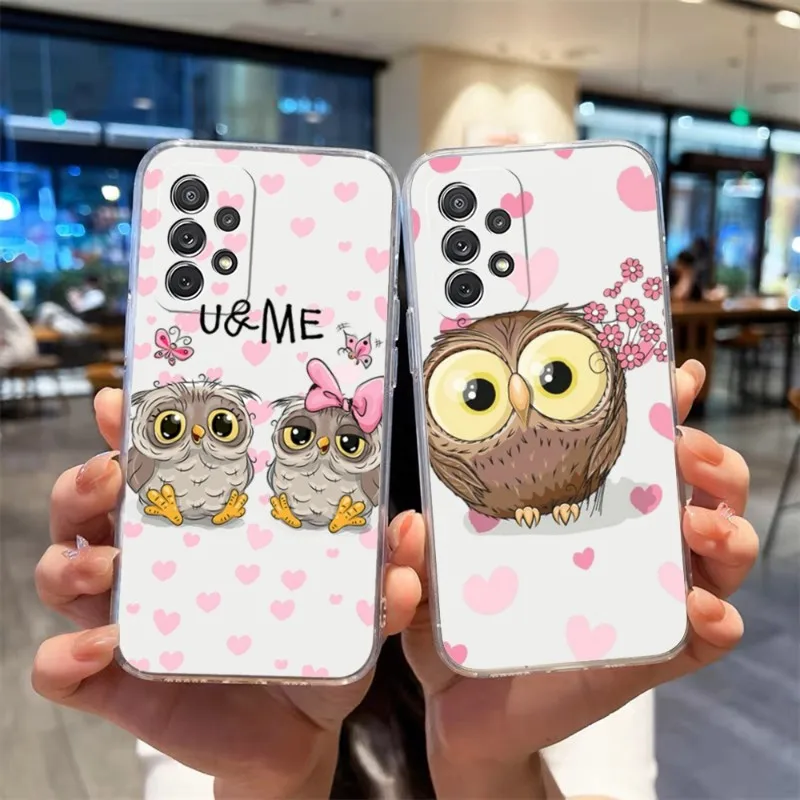 

Cartoon Owl Animal Phone Case For Samsung S30 S20 S23 S22 S10E S10 20Fe Note 20 10 Pro Plus Ultra A12 A42 A71 A91 Cover