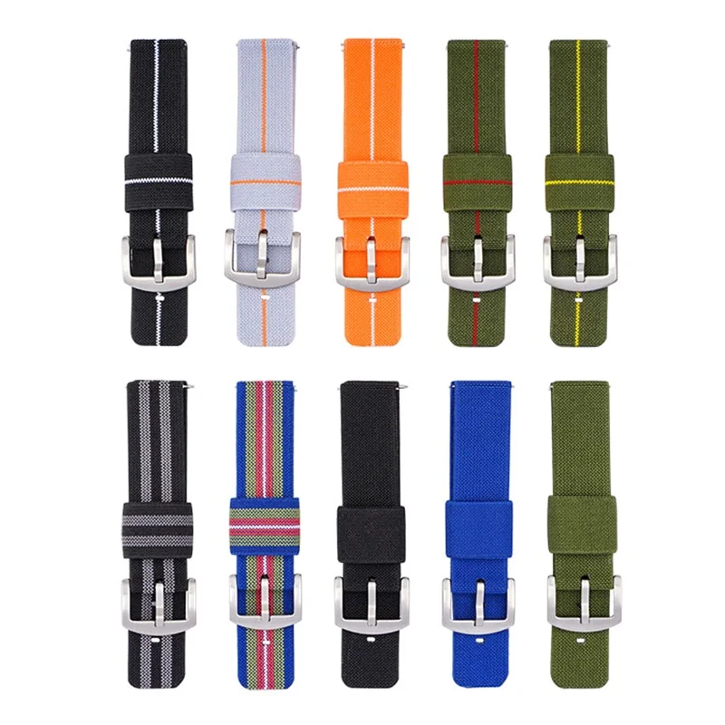 

Elastic Nylon Watch strap for Samsung Galaxy watch Seiko NO.5 Omega Sports Watch bracelet 18mm 20mm 22mm 24mm for Men Women