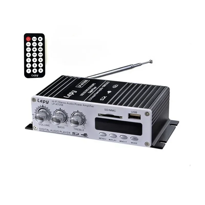 Фото Для LP-A7 USB Lepy Цифровой плеер Bluetooth 4.2 Версия Автомобильный Hi-Fi Стерео Аудио Усилитель 2CH 20W RMS Домашний AMP SD CD DVD MP №2