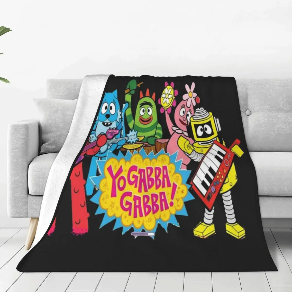 

Yo Gabba Gabba Character Blankets Cartoon Funny anime Flannel Throw Blanket Bedroom Sofa Decoration Soft Warm Bedspreads