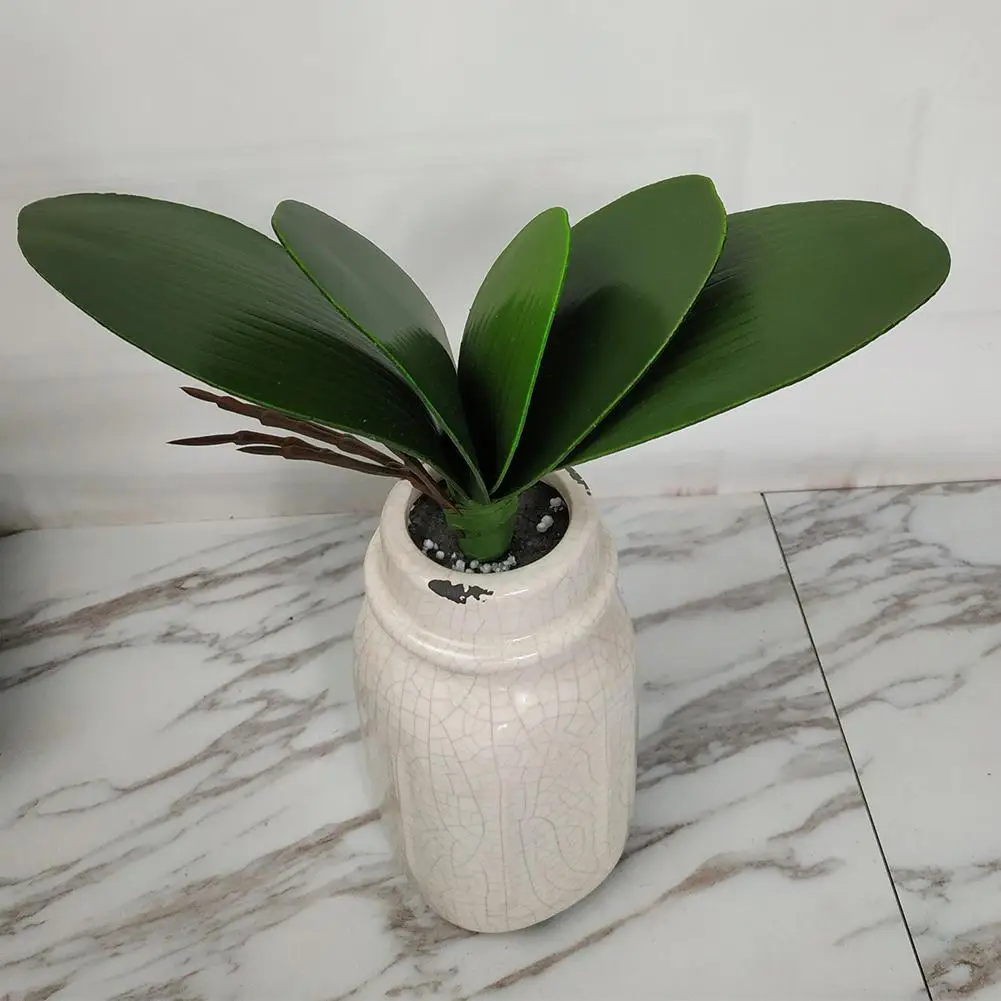

1 Branch Artificial Butterfly Orchid Leaf Bush Simulation Grass Home Decoration Wedding Festival Phalaenopsis Leaves Green