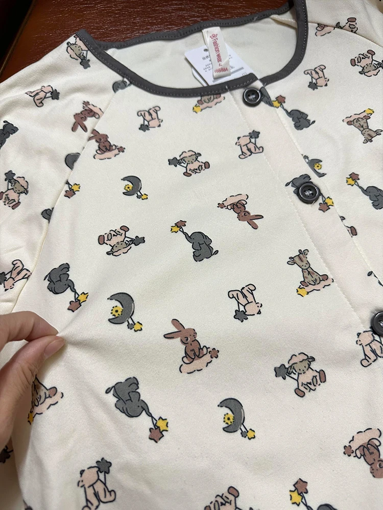 Женская бархатная Пижама с милым мультяшным принтом Новинка осени 2024 свободные