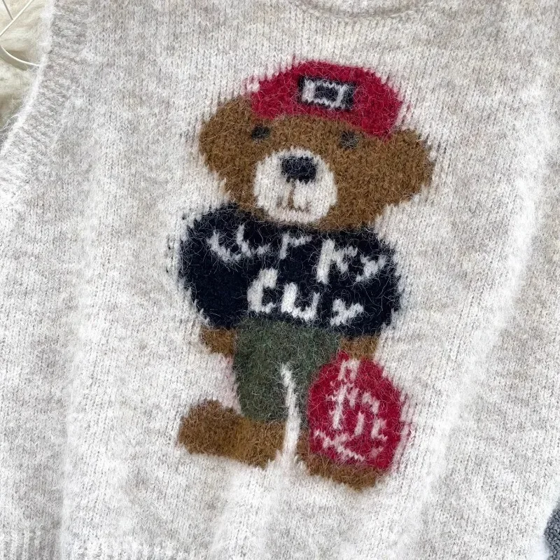 Корейский шикарный Повседневный вязаный свитер без рукавов жилет японская Милая