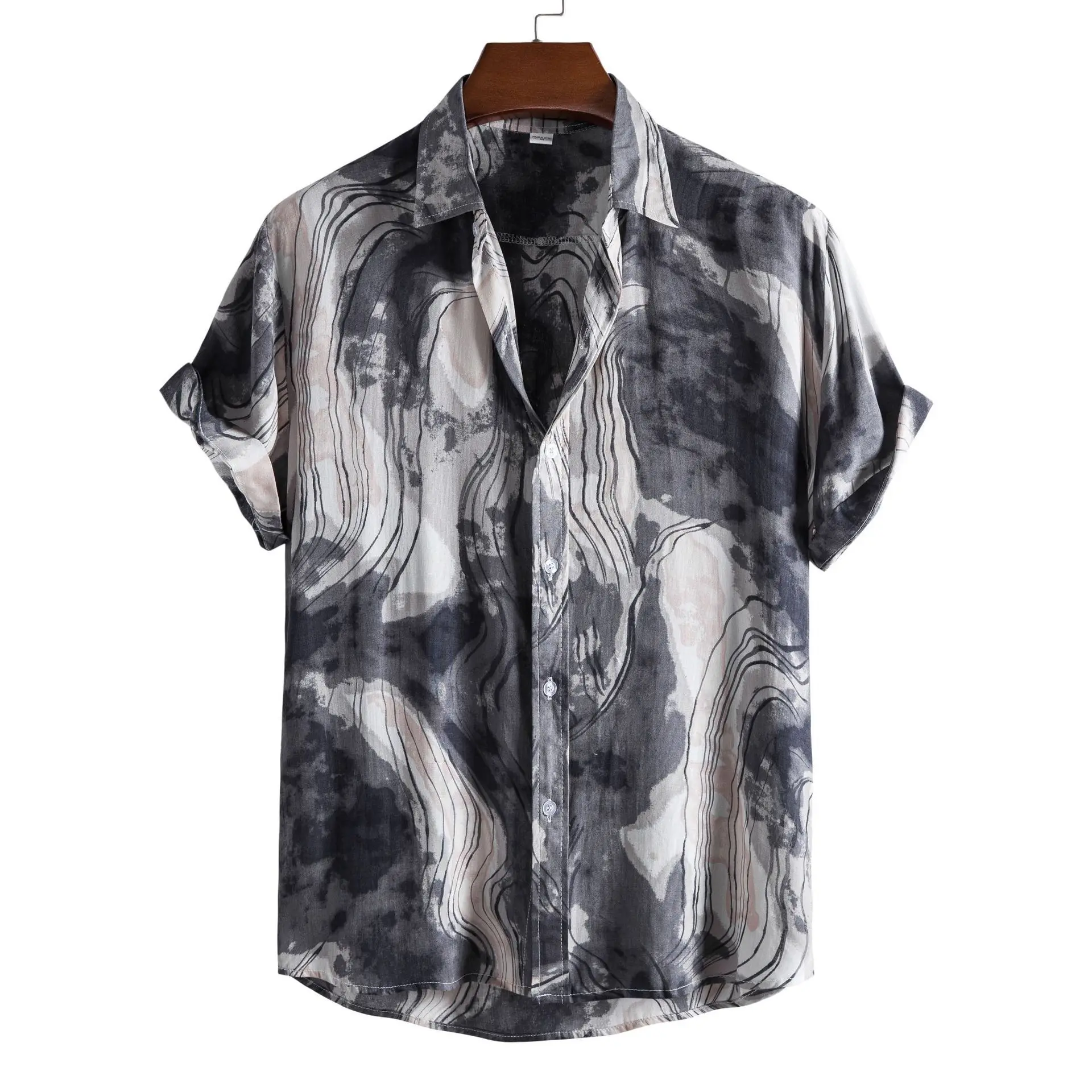 Men'S Shirt Floral 3d Printed Lapel Shirts Casual Short Sleeved Floral Blouse Oversized  Undies Streetwear Tops For Men Summer