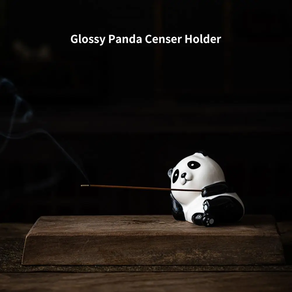 

Chic Contrast Color Sculpture Bad Odor Removal Panda Incense Burner Vivid Panda Censer Holder Household Supplies