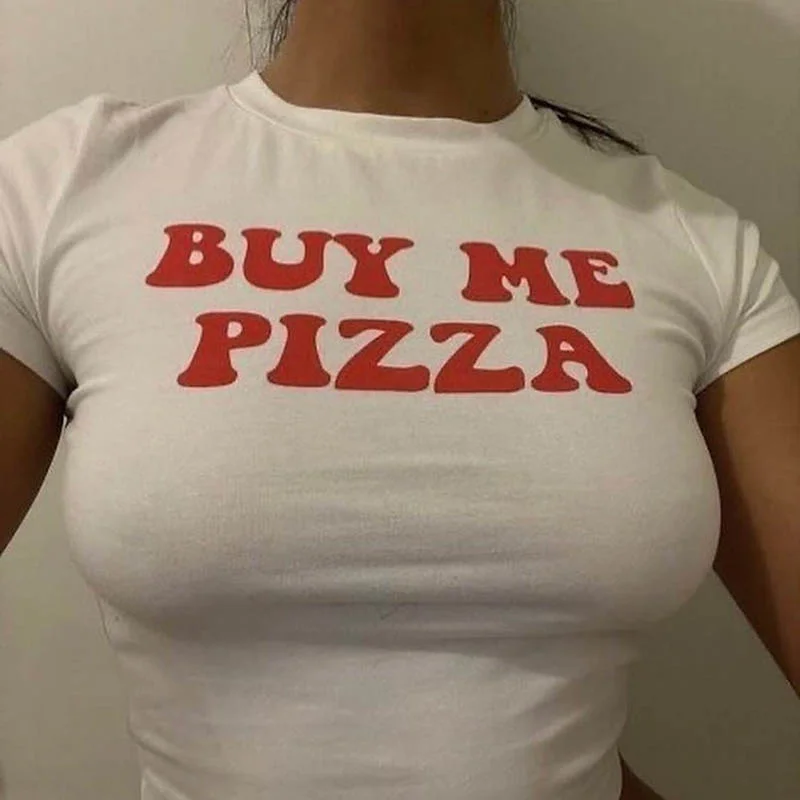 

Y2k aesthetic Harajuku Retro Letter print Fashion O Neck Short Sleeve Top Short Vintage Sexy Women Clothing Sexy Crop Top