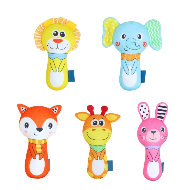 

14cm Cute Cartoon Animal Shape Plush Toy Cartoon Animal Shape Stuffed Rattle