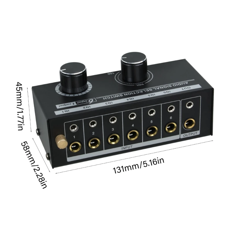 6-позиционный переключатель аудиосистемы металлический корпус аудиоконвертеры