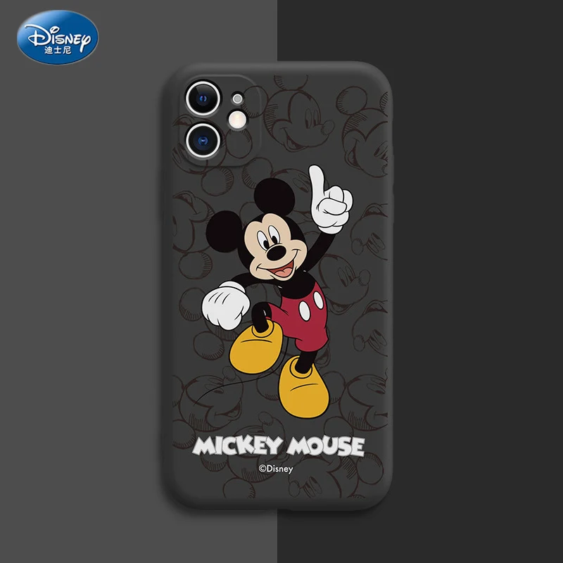DISNEY 2023Minnie Silicone Case for IPhone 14 13Pro Xs Max iPhone 7 8 Plus 12 Official Liquid Silicon 360 Full Cover zz0524