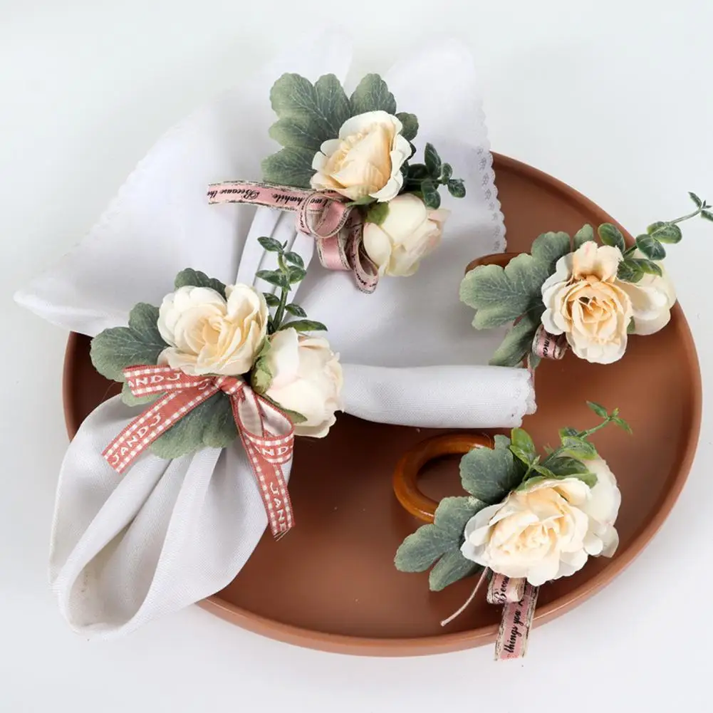 Buckle Bright Color Rose Napkin Buckle Reusable Household Supplies