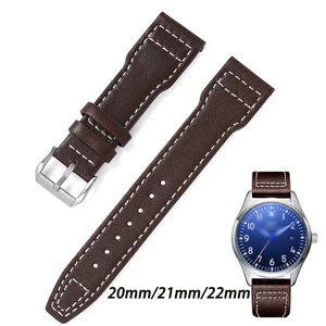 Genuine Leather Watch Band For IWC Big Pilot Spitfire TOP GUN Brown Black Cowhide Watch Strap 20mm 2 in India