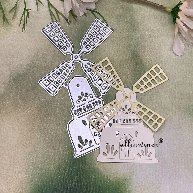 

Замок ветряная мельница дом металлические штампы трафареты для «сделай сам» Скрапбукинг декоративное тиснение ручная работа штамповочный шаблон