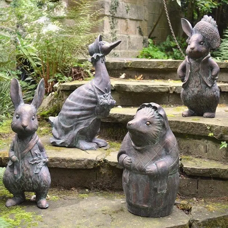 

New Easter Resin Craft Ornaments Imitation Bronze Animal Garden Landscape Garden Courtyard Outdoor Decoration Home Accessories