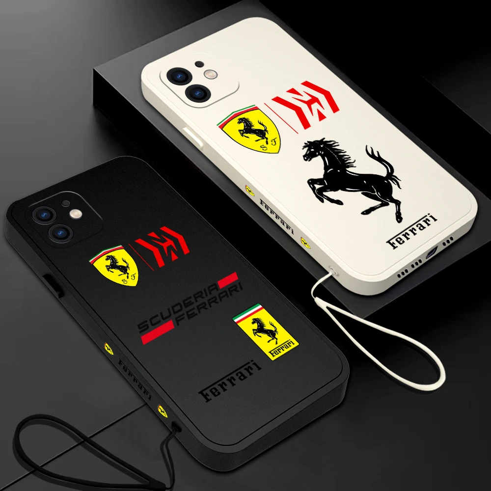 

Luxury ferraris Phone Case For Samsung A81 A53 A50 A12 A22S A52 A52S A51 A72 A71 A32 A22 A20 A30 A21S A11 4G 5G with Hand Strap