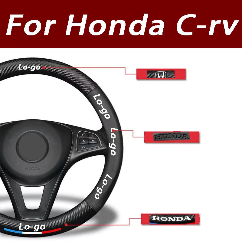 

Car Steering Wheel Modification Cover Carbon Fiber For Honda Crv 2013 2015 2017 Touring AWD 2018 2020 Hybrid Interior Decoration