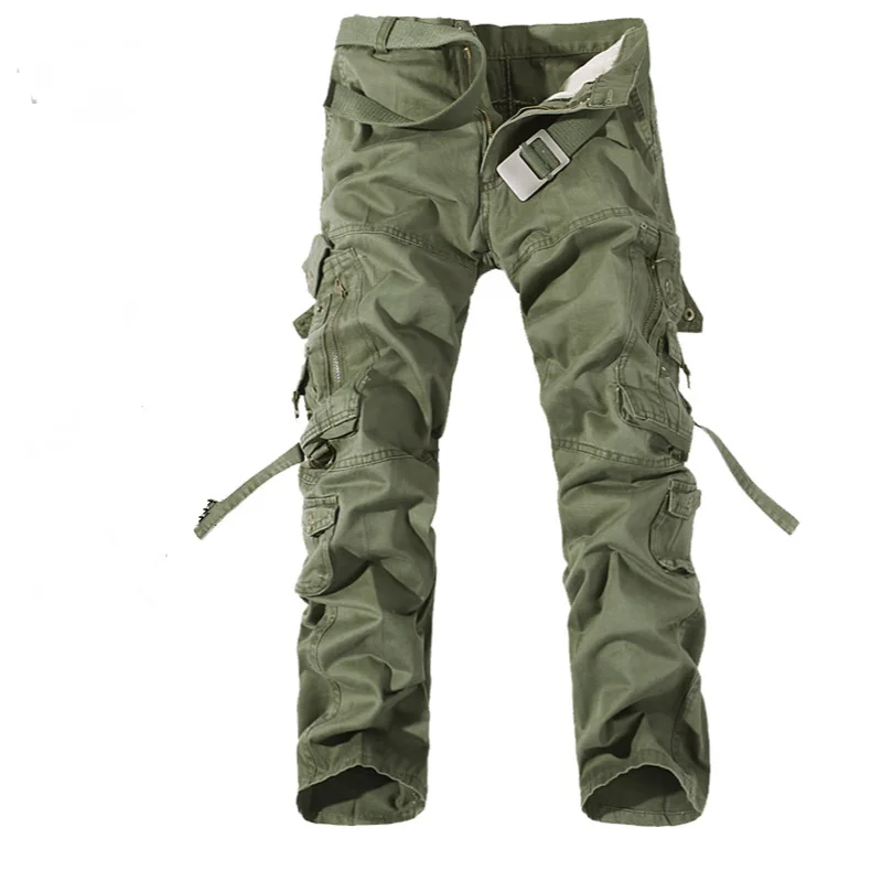 

2022 New Men Cargo Pants Men Army Green Big Pockets Casual Easy Wash Pants Male Cotton Military Overalls Trousers Plus Size 42